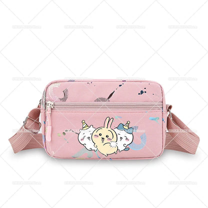 Cute Chiikawas Women Shoulder Waist Bag Kawaii Hachiware Usagi Fanny Pack Female Crossbody Bum Bag Canvas Chest Pack Phone Pouch