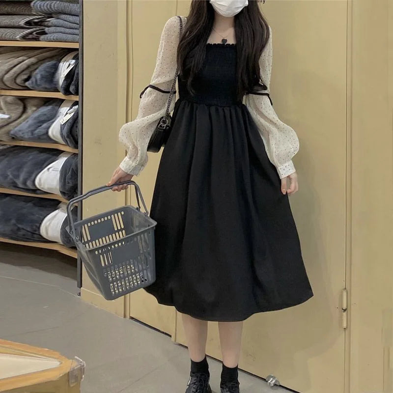 Elegant Plus Size Waist-Defining Tea-Length Dress