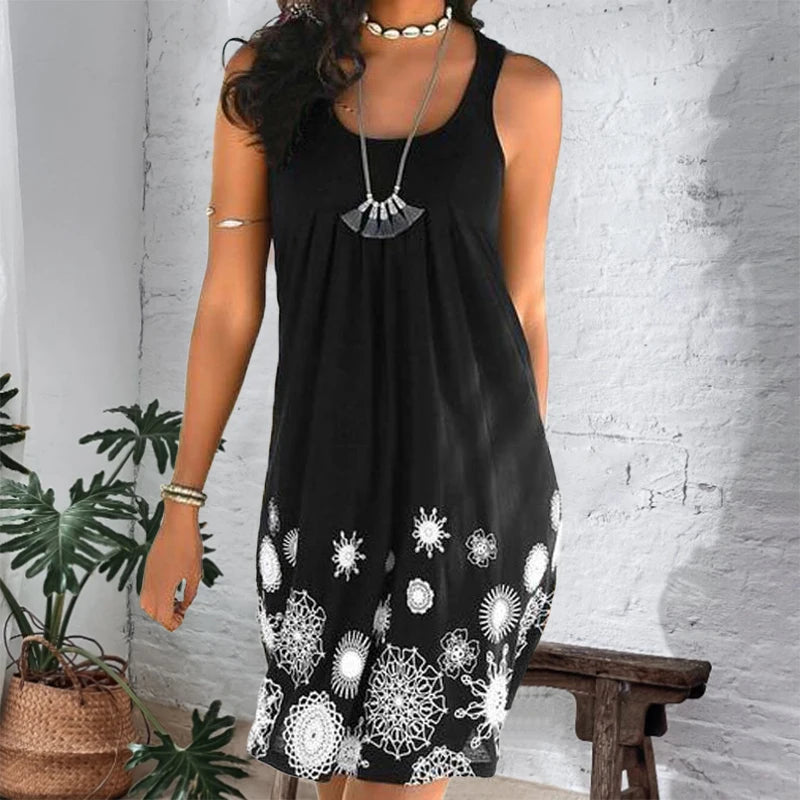 Women Plus Size Dress Purple Sleeveless Cami Dress Butterfly Print Pleated Front Loose Flowy Midi Dress Casual Beach Boho Daily