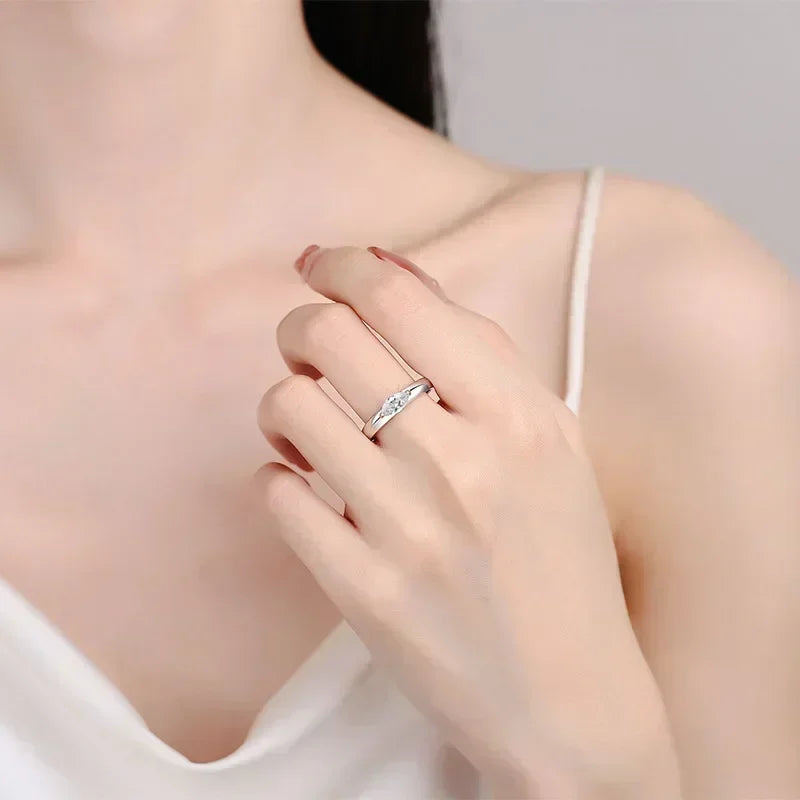 Sparkly Mariquesa 4*8 Moissanite Diamond VVS1 0.5 Carat ring, White Gold 18K Wedding Band Fine Jewelry Birthday Gift for Women