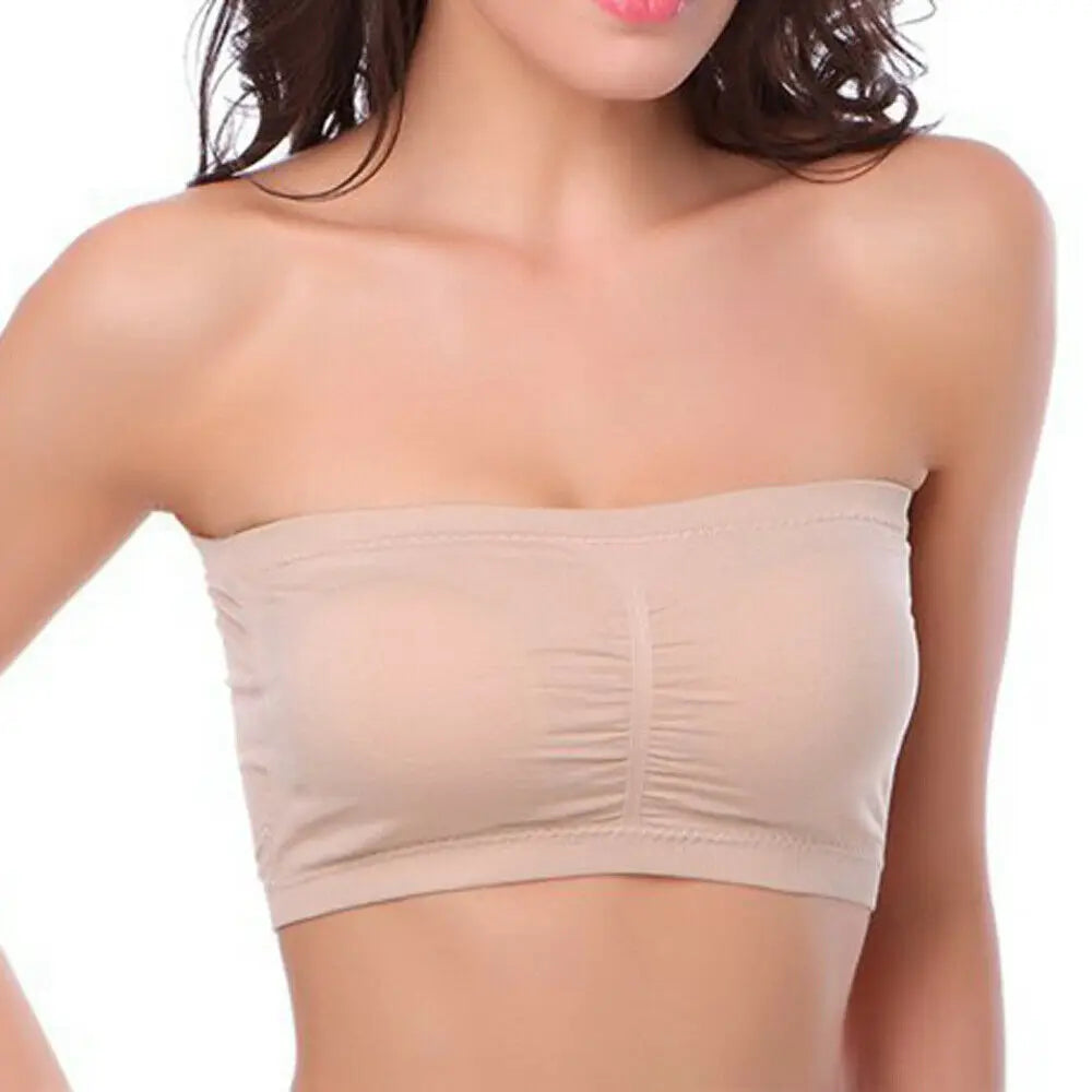 DOIAESKVE Plus Size Women's Tube Top Strapless Bra Wireless Women's Bra Big Size 5XL 6XL