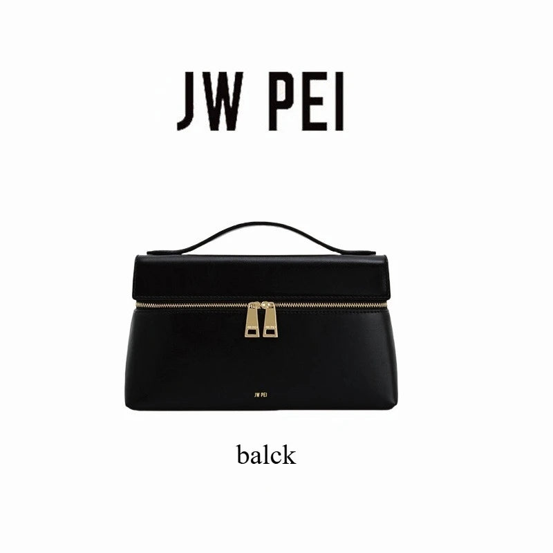JW PEI Lunch Box Bag New Box Bag Niche Design Single Shoulder Crossbody Bag Handbag Tote Bag Genuine Leather Women's Bag