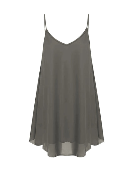 Women Plus Size Sleeveless Dress Fashion Solid Color Comfortable Daily Wear Dress