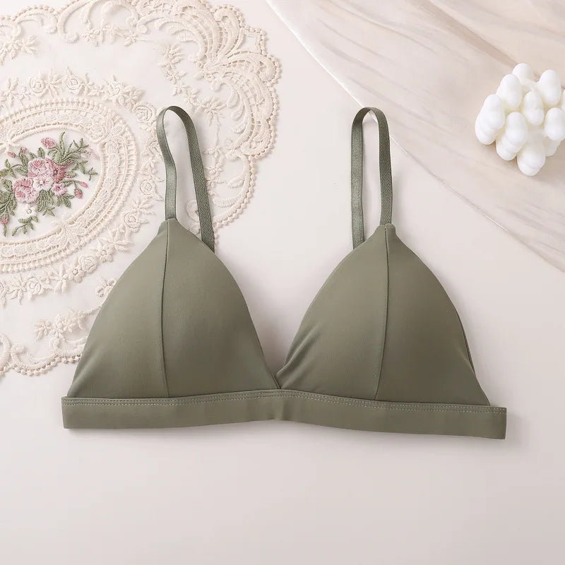 Women'S Bra Push-Up Bralette Solid Color Bras Seamless Wire-Free Brassiere Sexy Lingerie Simple Underwear For Female Girls