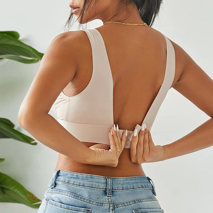 New Women's Bras Seamless Bras For Women Sexy Lingerie Deep V Backless Bralette Intimates Push Up Bra Back Closure Brassiere
