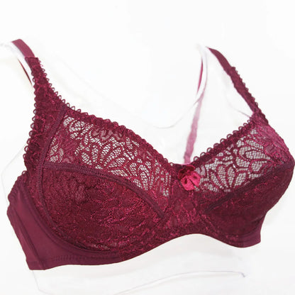 Plus Size Bras For Women Lace Bra Femme Transparent Large Brassiere Tops Underwear Sexy Lingerie C D DD E F Cup