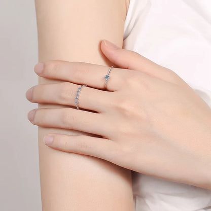Luxury 18k White Gold High-quality Platinum Pt950 Ring for Women with 0.1ct Moissanite Cabochon Fine Jewelry Gift