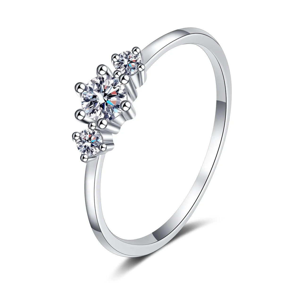 Luxury Rings 0.26ct Moissanite 18k White Gold & Platinum PT950 Engagement Ring for Women Radiant Jewelry