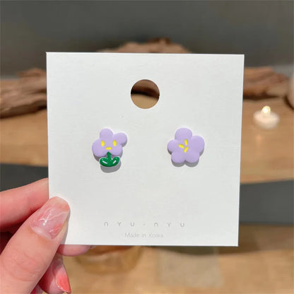 2026 New Women Earrings Alloy Gold Plated Orange Flower Drop Earrings Fashion Cute Sweet Jewelry For Daily Casual Party