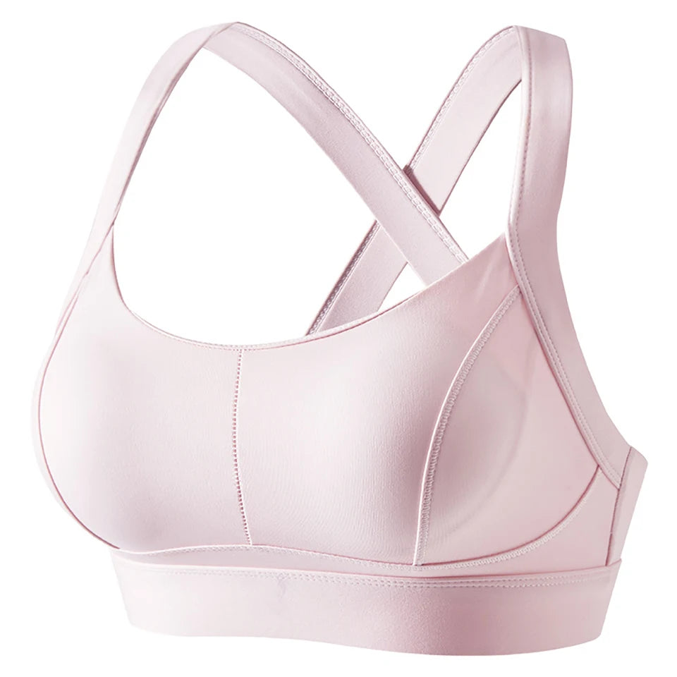 Women High Impact Sports Bra Criss Cross Back Padded Bra Workout Fitness Sports Yoga Bras Shockproof Sport Crop Top Vest