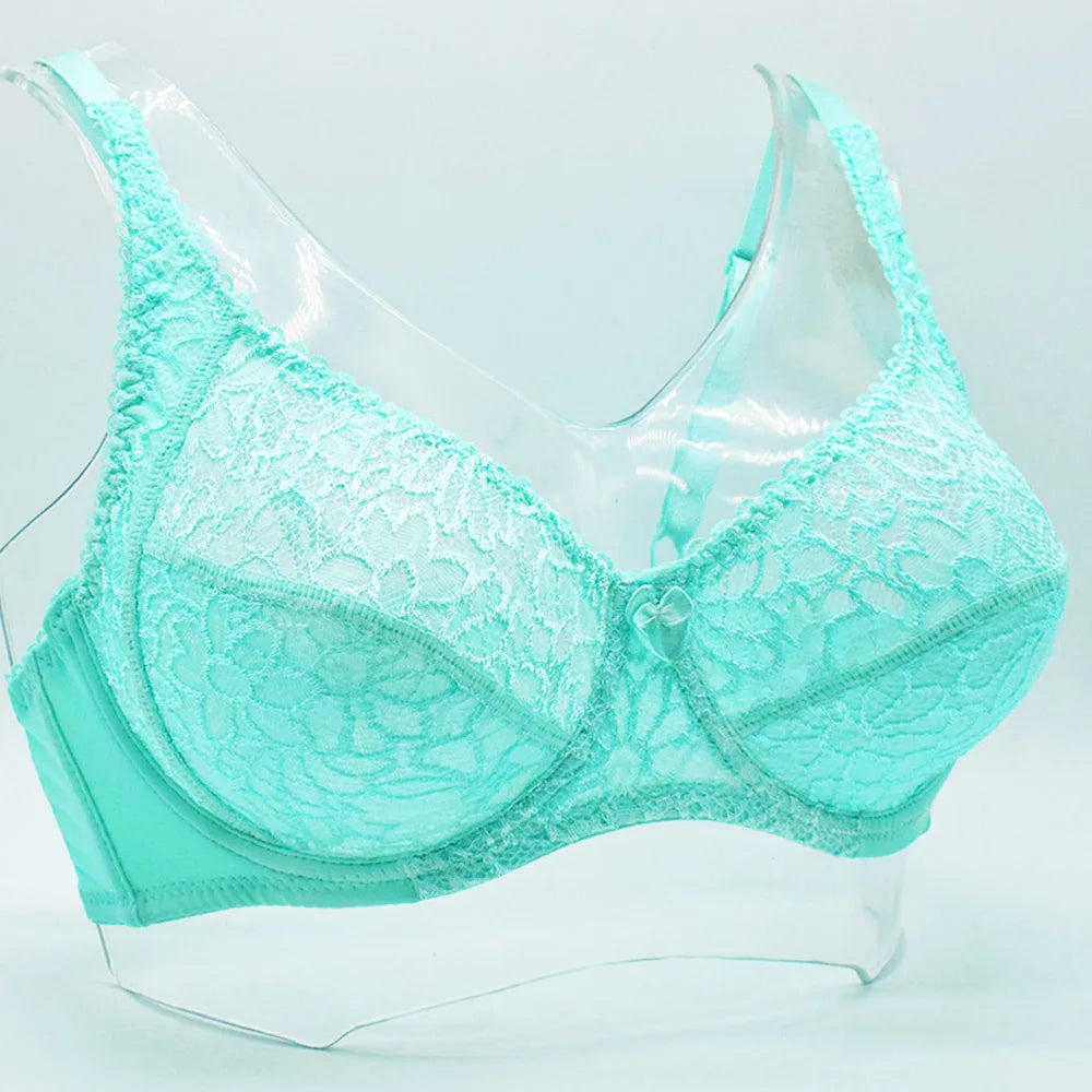 Plus Size Bras For Women Lace Bra Femme Transparent Large Brassiere Tops Underwear Sexy Lingerie C D DD E F Cup