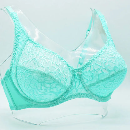 Plus Size Bras For Women Lace Bra Femme Transparent Large Brassiere Tops Underwear Sexy Lingerie C D DD E F Cup