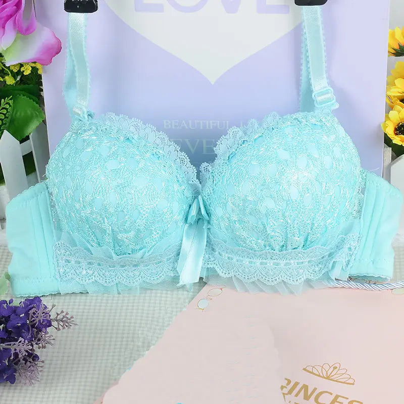 New Bra Woman Underwear Push Up Bra Lingerie Unlined Lace Bra Women Sexy Female Back Closure Lolita Brassiere 3/4 Cup Bra