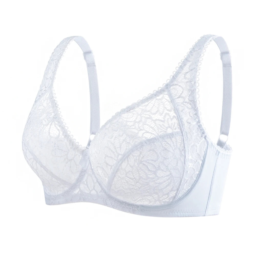 Plus Size Bras For Womens Lace Sexy Bra See Through Underwire Female Underwear Lingerie BH Tops C D DD E F Cup