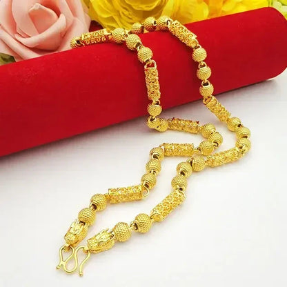 Dragon Pendant AU750 Gold Necklace - Guanyin 18K Pendant Necklace, Bold and Stylish Jewelry Gift for Men and Women