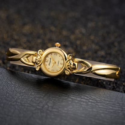 Fashion Thin Gold Watches for Women Exquisite Luxury Ladies Quartz Bracelet Wristwatches Vintage Female Clock Gift Montre Femme