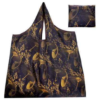 BIG Eco-Friendly Folding Shopping Bag Reusable Portable Shoulder Handbag for Travel Grocery Fashion Pocket Tote