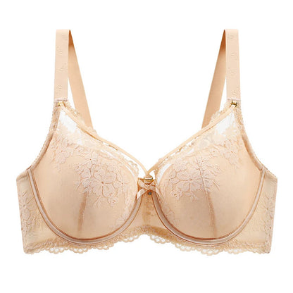 Plus Size Minimizer Bra for Women Lace Floral Non Padded Underwire Female Push Up Lingerie 34 36 38 40 42 44 46 48 50 52 C D E