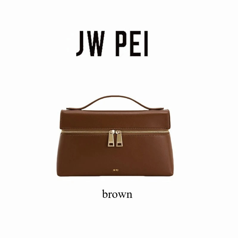 JW PEI Lunch Box Bag New Box Bag Niche Design Single Shoulder Crossbody Bag Handbag Tote Bag Genuine Leather Women's Bag