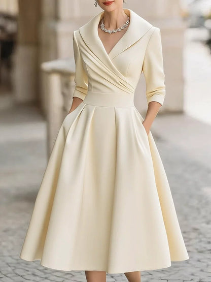 Women's Fashion Dress New Style V-neck Waist-hugging Makes You Look Slim And Elegant Long Sleeves Maxi Prom Dresses For Women