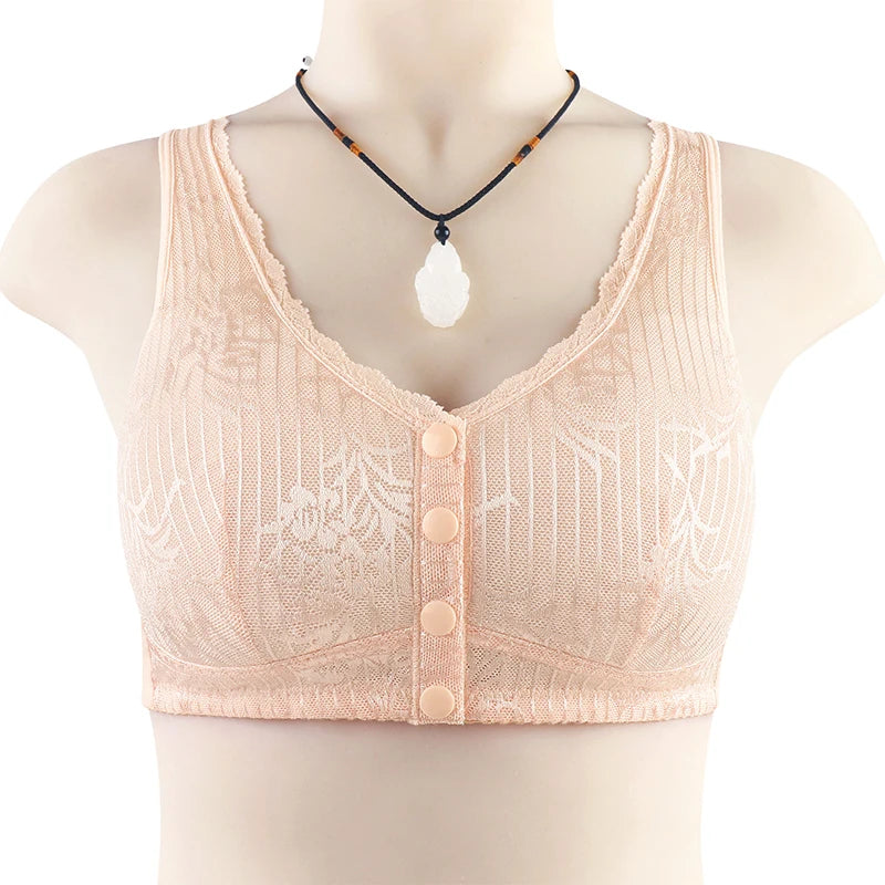 Bras For Women Wire Free Bra Push Up Front Closure Underwear Confortable Female Lingerie Everyday Big Bust 52AB