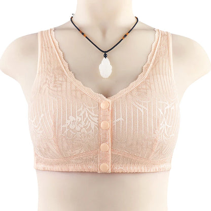 Bras For Women Wire Free Bra Push Up Front Closure Underwear Confortable Female Lingerie Everyday Big Bust 52AB