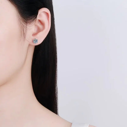 18k White Gold Stud Earrings for Women 0.3ct/0.5ct/1ct/2ct/4ct Screw Six-claw Diamond Moissanite Platinum Pt950 Earrings Jewelry