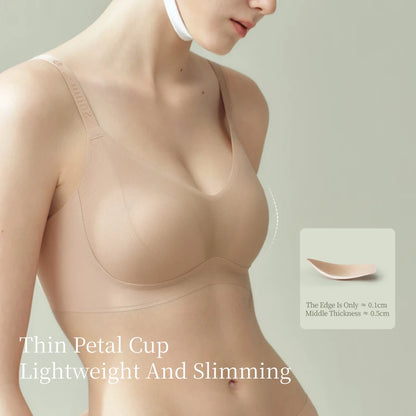 SUJIIN Plus Size Bras for Women Push Up Seamless Wireless Supportive Bra Woman Autumn Minimizer Thin Solid Bra Big Breasts