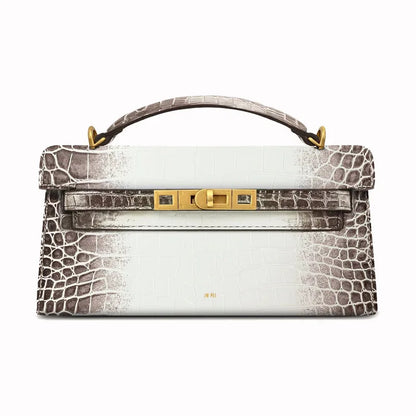 New product JWPEI box-style handbag with crocodile pattern - rectangular bag, single shoulder strap, small square bag