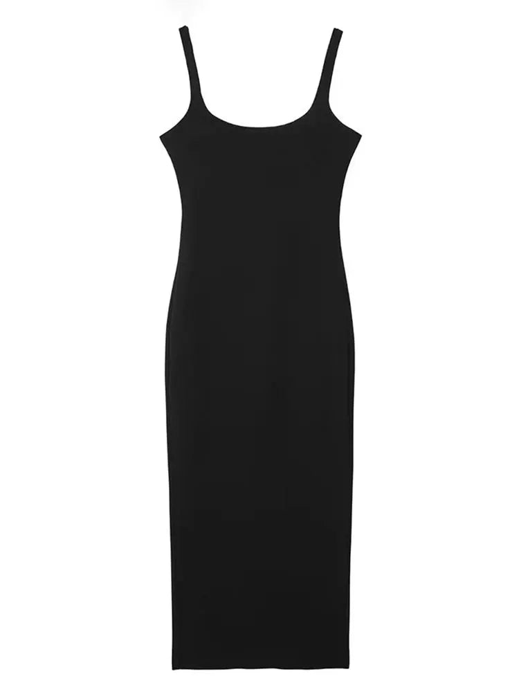 HH Womens Bodycon Trendy Midi Dress Square Neck Slim Sleeveless Dresses For Woman Daily Date Night Party Casual Evening Dress