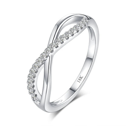 CKT Real 18k White Gold & Platinum PT950 Diamond Moissanite Ring Elegant Jewelry for Women Wedding Bands Rings Fine Jewelry