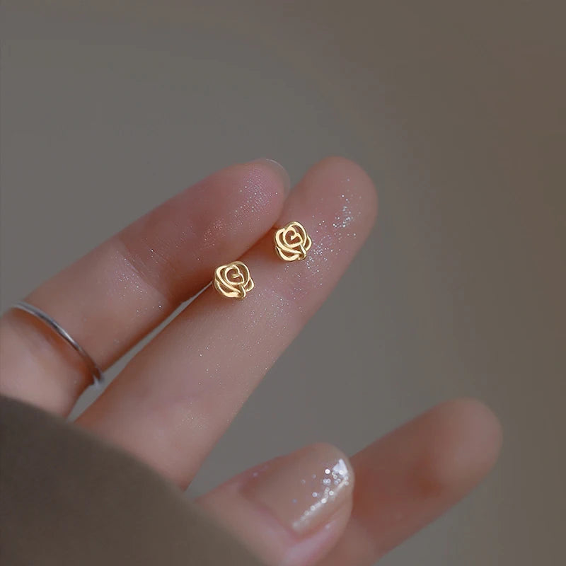 Cute Star Beads Tassel Stud Earrings Women Gold Plated Small Fresh Jewelry Zircon Earrings