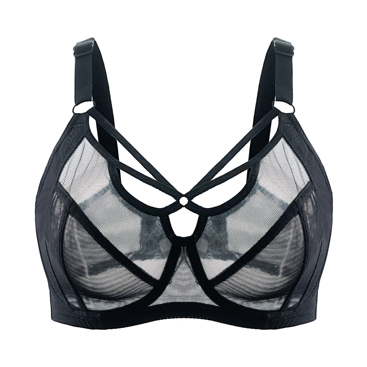 Plus Size Bra for Women, Large Cup Thin Breathable Non‑Padded Bra Anti‑Sagging Support Underwire Free Everyday Bra for Fuller Bu