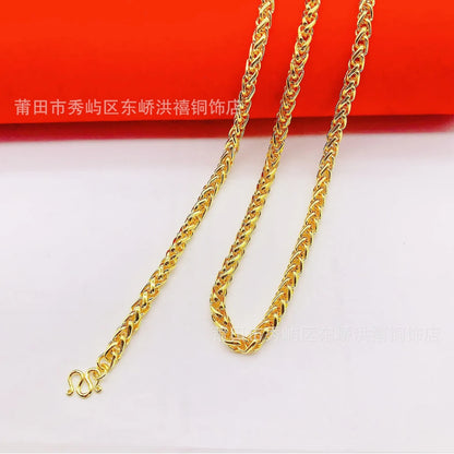 24K Gold AU999 Unisex Necklaces. Shining pure gold, classic and versatile, showing extraordinary taste!