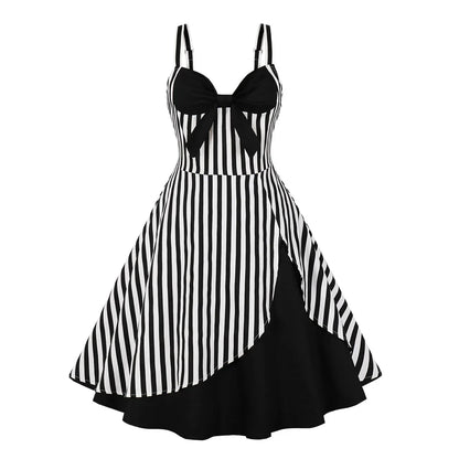 Plus Size Swan Flamingo Print Vintage Dress Women Casual Tunic Pin Up Robe 50s Rockabilly Summer Party Dresses Feminino Vestidos