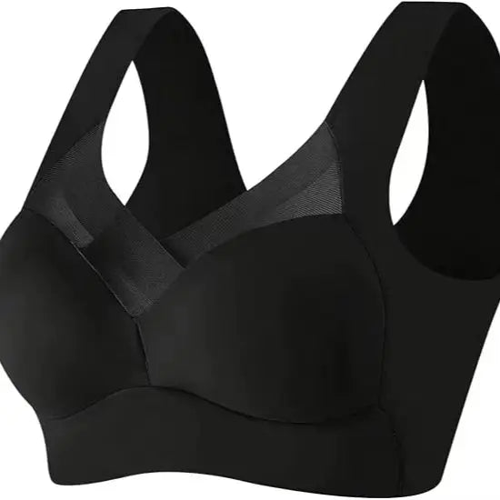 Womens Bras for Older Women Seamless Wireless Posture Correcting Push Up No Underwire Anti Sagging Full Coverage Ice Silk Bra