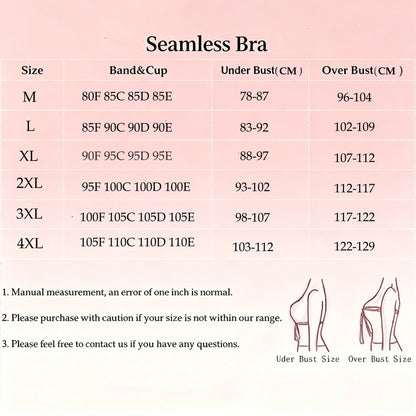 Women's Plus Size Seamless Jelly Soft Support Bra Leopard Print Wire-Free Full Cup Thin Bra Breathable Push Up Bra Large Bust