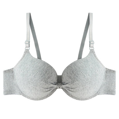 Women's Sexy Cotton Gathered Bra Deep V Underwire Ladied  Brassiere Push Up Lingerie Solid Bras Backless Intimate Underwear
