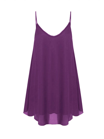 Women Plus Size Sleeveless Dress Fashion Solid Color Comfortable Daily Wear Dress