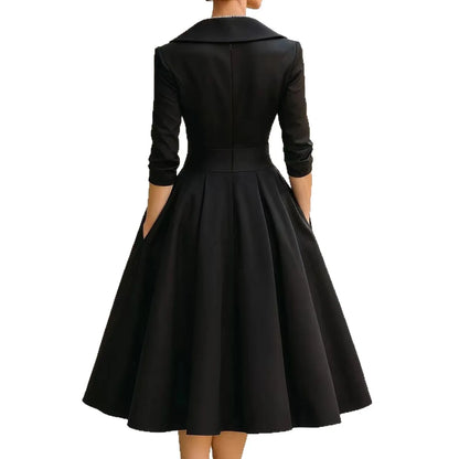 Women's Fashion Dress New Style V-neck Waist-hugging Makes You Look Slim And Elegant Long Sleeves Maxi Prom Dresses For Women