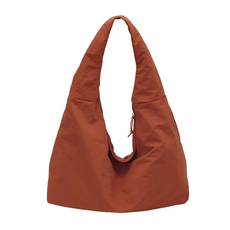CEEKAY Women's Hobo Bag Orange Nylon Large Capacity Shoulder Handbag Zipper Closure Lightweight Daily Commute Casual Sport