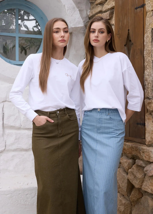 AS SS26 oversize loose T-shirt dress + V neck T-shirt  + skirt  set casual style  woman clothes