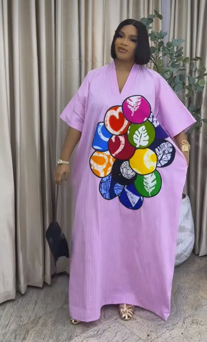 African Plus Size Dresses for Women 2025 Spring Autumn V-neck Half Sleeve Wedding Party Evening Christmas Long Dress Robes Gowns