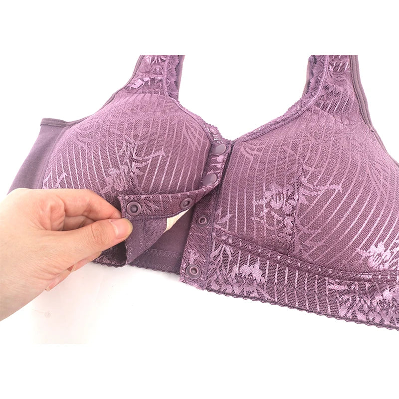 Bras For Women Wire Free Bra Push Up Front Closure Underwear Confortable Female Lingerie Everyday Big Bust 52AB