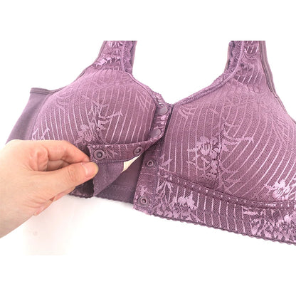 Bras For Women Wire Free Bra Push Up Front Closure Underwear Confortable Female Lingerie Everyday Big Bust 52AB
