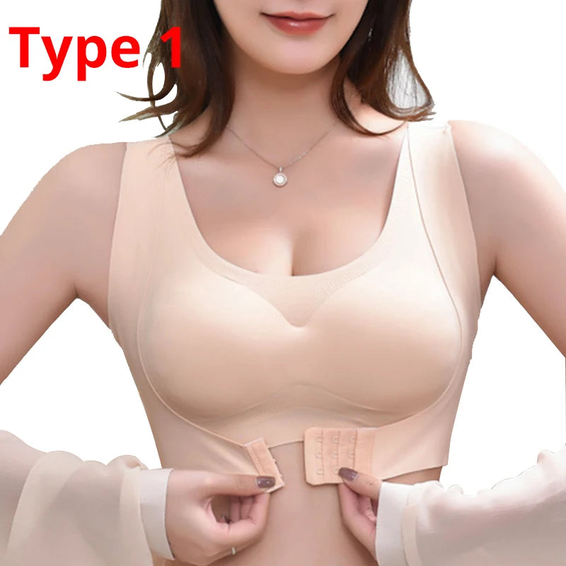 Women Sports Bras For Women Push Up Bra Posture Corrector Bralette Front Closure Female Underwear Cross Back Tops Top Women Bra
