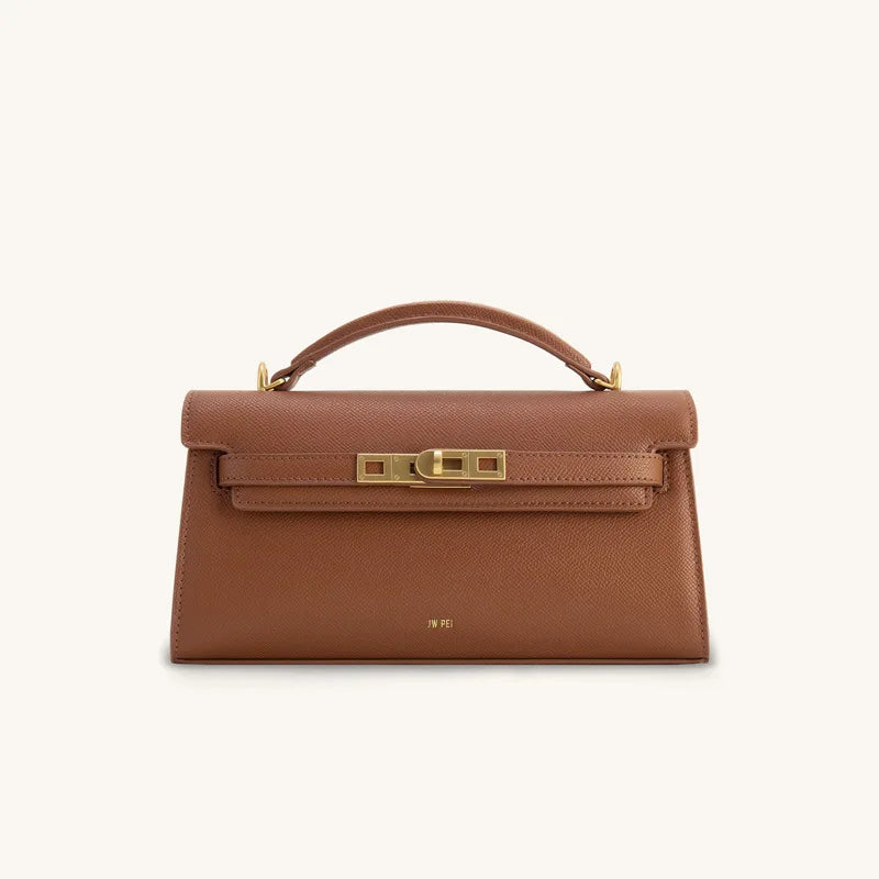 New product JWPEI box-style handbag with crocodile pattern - rectangular bag, single shoulder strap, small square bag