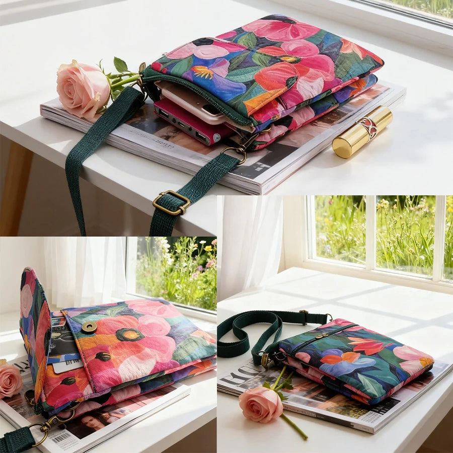 New large-capacity crossbody bag with key pocket, five-layer phone bag - a fashionable must-have for daily commutes