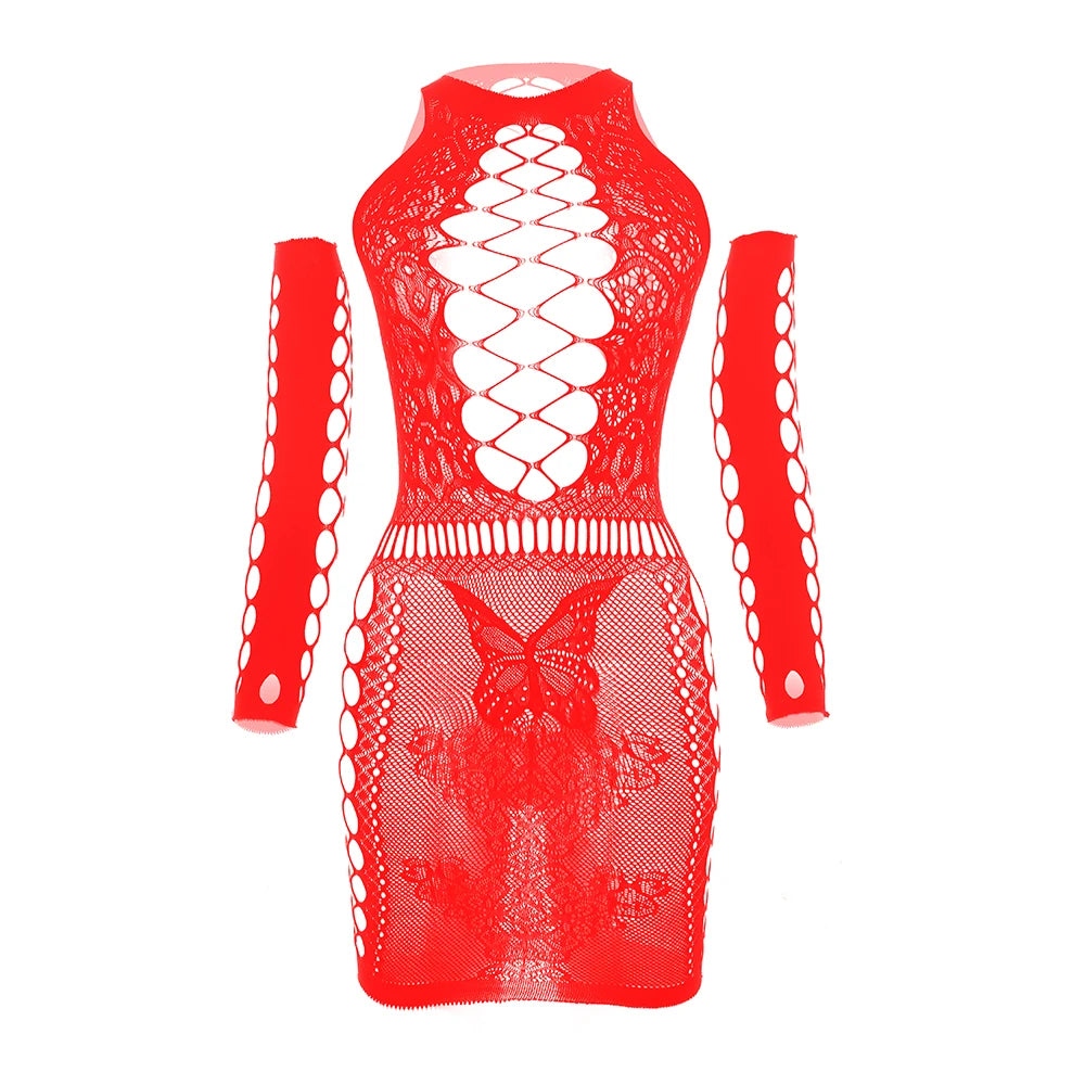 Sexy Lingerie Erotic Babydoll Dress Sexy Costumes Bodystocking Porno Underwear Intimates Plus Size Nightwear Women Mini Dress
