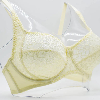 Plus Size Bras For Women Lace Bra Femme Transparent Large Brassiere Tops Underwear Sexy Lingerie C D DD E F Cup